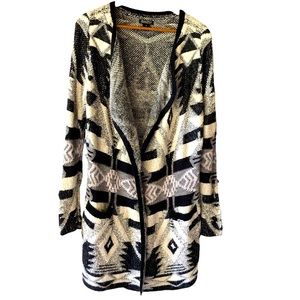 Lucky Brand Wool Blend Live in Love Longline Open Front Sweater. Medium